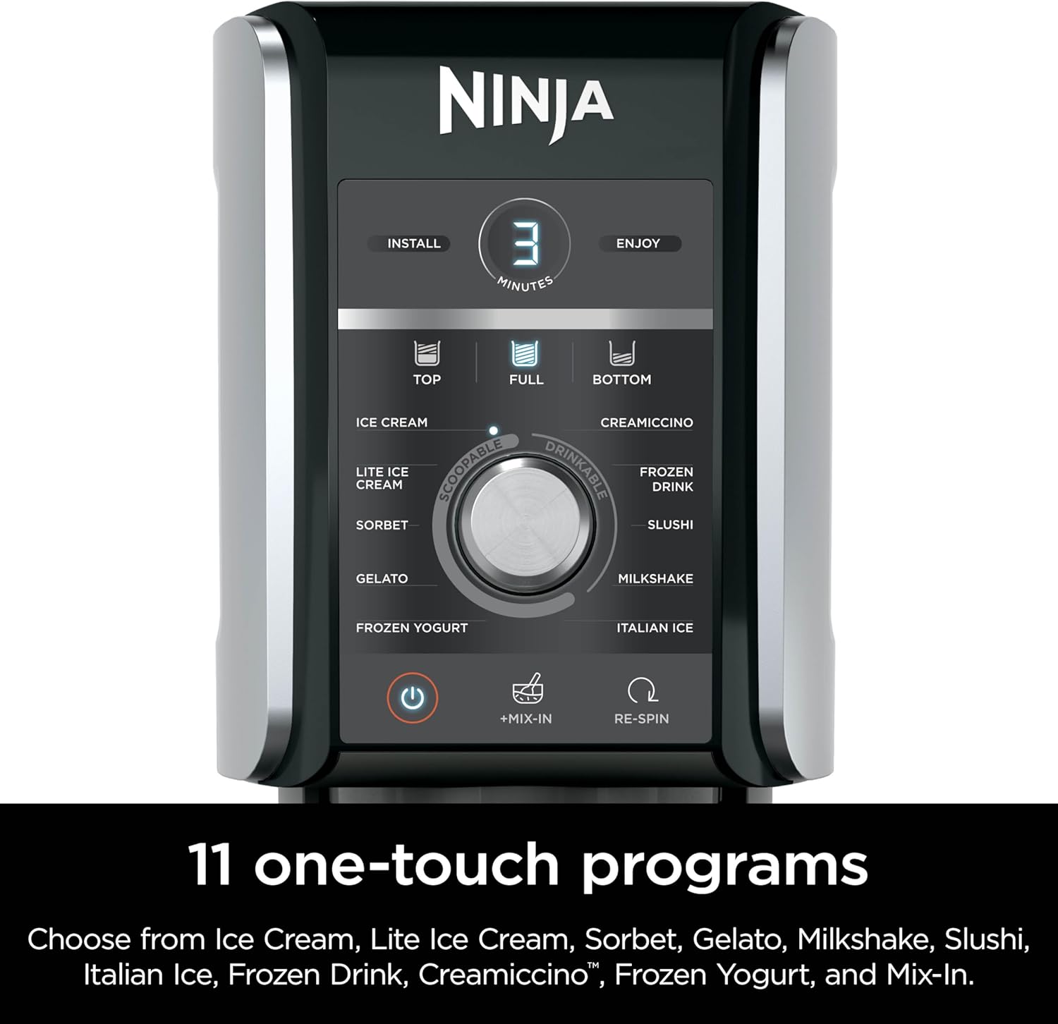 Ninja CREAMi Deluxe 11-in-1 Ice Cream & Frozen Treat Maker for Ice Cream, Sorbet, Milkshakes, Frozen Yogurt, & More, 11 Programs, XL Capacity, Silver, Includes (2) Family-Sized 24 oz. Tubs-12