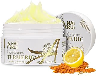 ANAI RUI Facial Moisturuzier, Turmeric Face Cream with Vitamin C for Hydrating, Firming, Tightening Skin, Turmeric Vitamin C Cream for Dark Spots, Dry Skin, 1.76 OZ