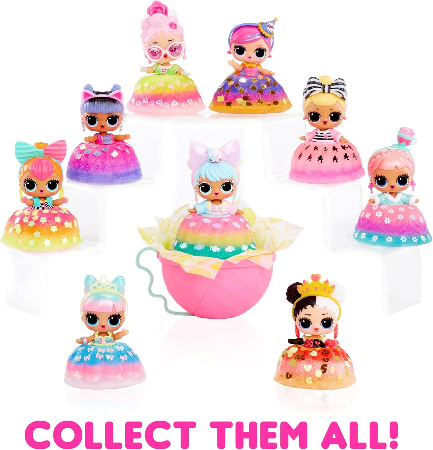 LOL Surprise Mix & Make Birthday Cake Tots with Collectible Doll, DIY Cake Dress, Cake Making and Decorating, Ingredients and Glitter Sprinkles, Cake Dress Doll- Great Gift for Girls Age 3+-5