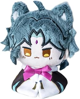 RESIIN Small Size Genshin Impact Figure Plush Doll - Xiao (4 inch), Keychain Anime Figure Soft Stuffed Gift for Game Fans