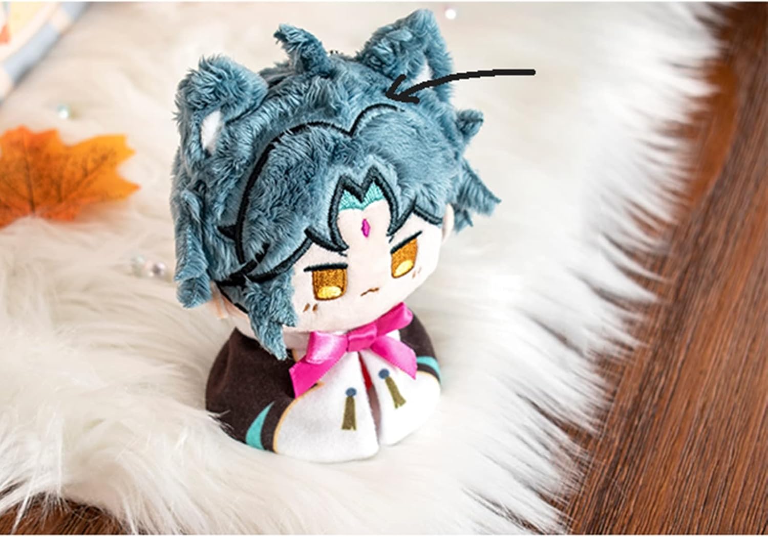 RESIIN Small Size Genshin Impact Figure Plush Doll - Xiao (4 inch), Keychain Anime Figure Soft Stuffed Gift for Game Fans-2