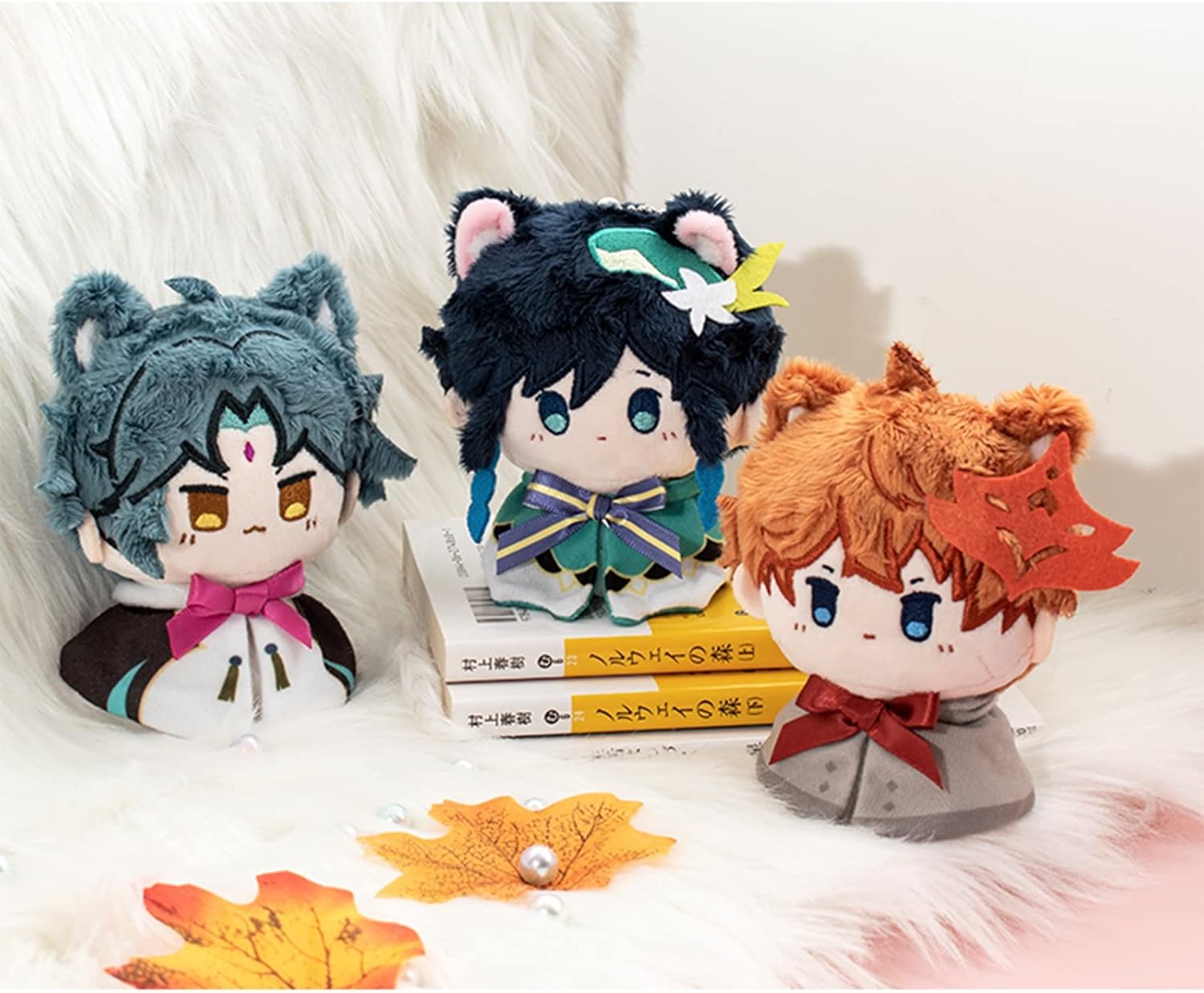 RESIIN Small Size Genshin Impact Figure Plush Doll - Xiao (4 inch), Keychain Anime Figure Soft Stuffed Gift for Game Fans-3