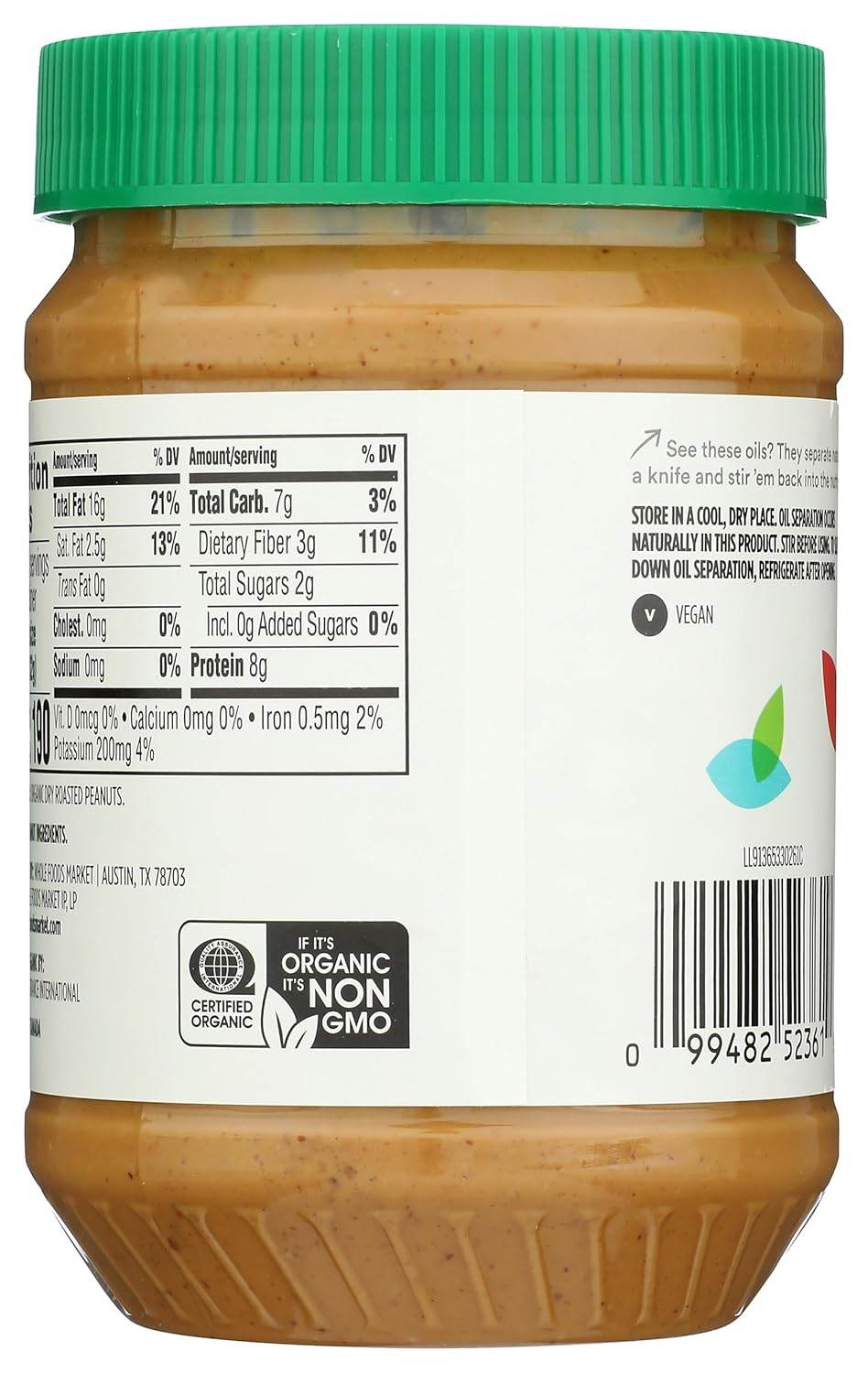 365 By Whole Foods Market, Peanut Butter Creamy Unsweetened No Salt Organic, 26 Ounce-1