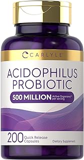 Carlyle Acidophilus Probiotic | 500 Million CFU | 200 Capsules Non-GMO & Gluten Free | Probiotic for Men & for Women