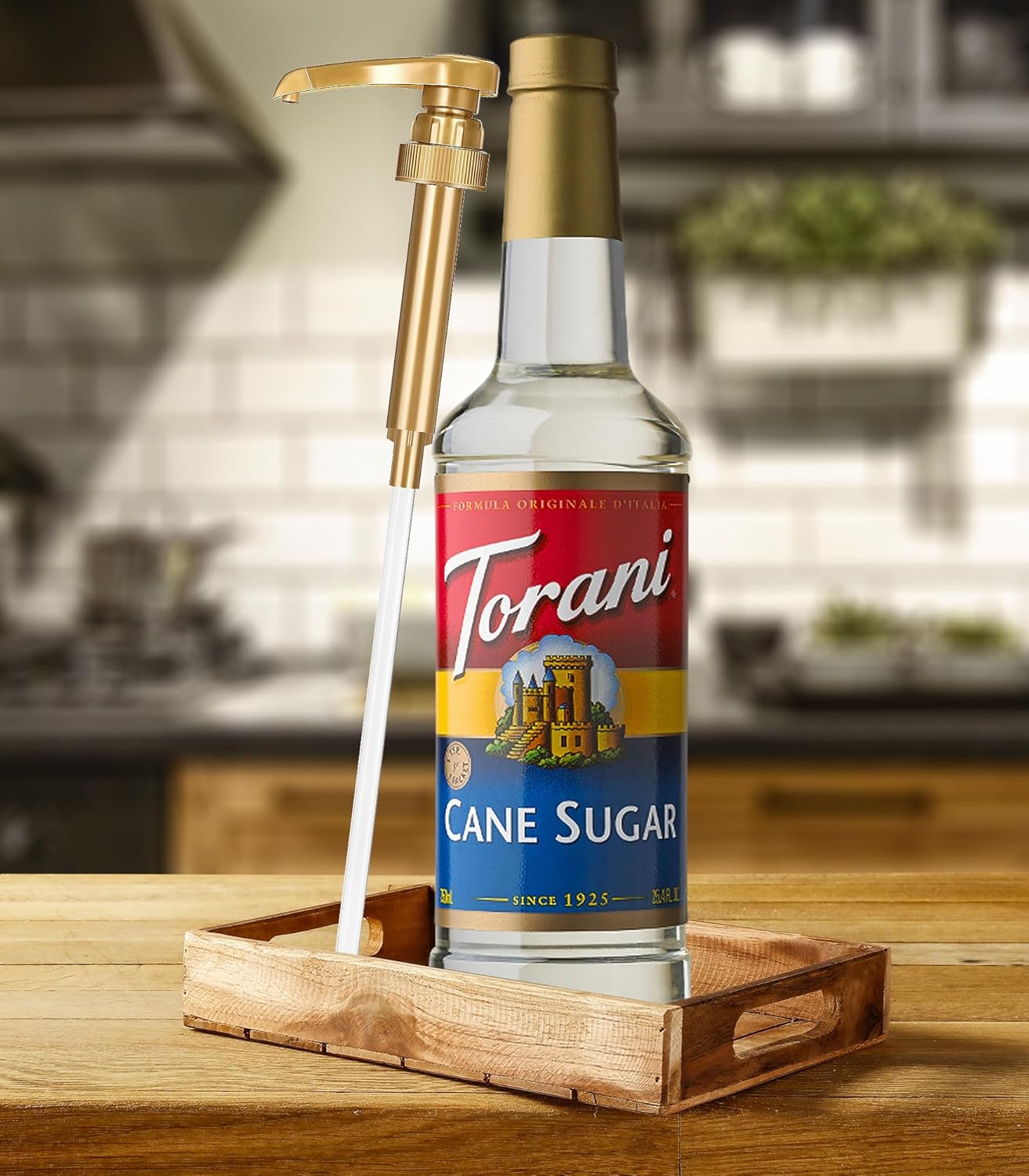 Cane Sugar Syrup Sweetener 25.4 Ounces, Torani Cane Sugar with Little Squirt Syrup Pump-2