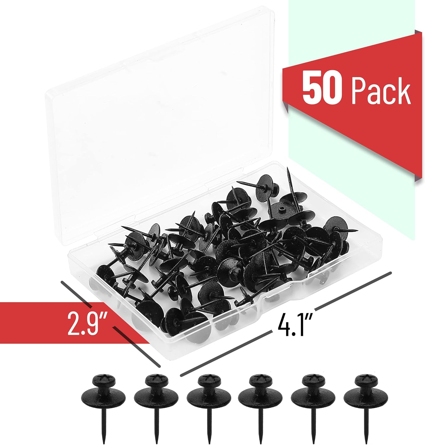 Mr. Pen- Double Headed Picture Hanging Nails, 50 Pack, Black, Picture Nails, Tacks for Wall Hangings, Wall Pins for Hanging, Wall Nails for Hanging, Thumb Tacks for Wall Hanging, Picture Hangers-1