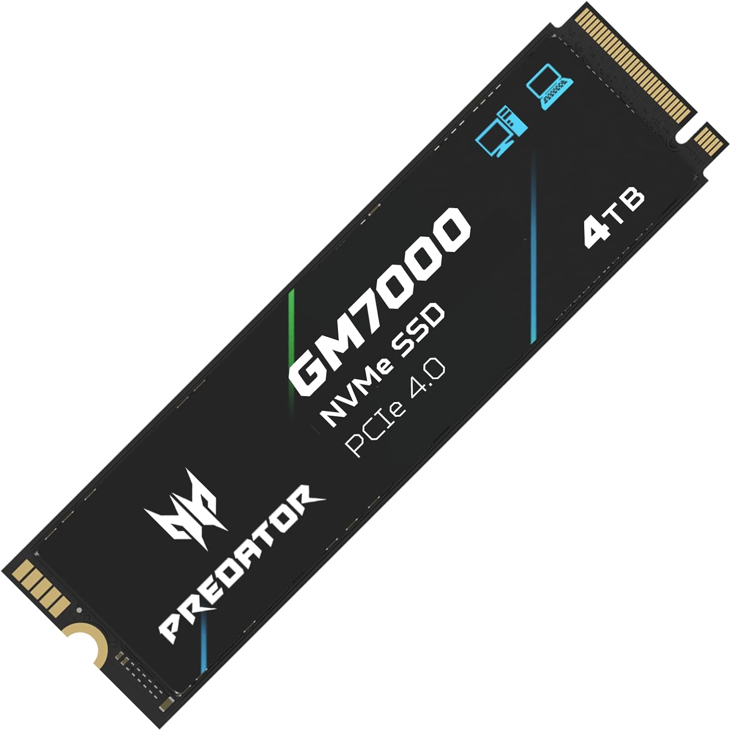 acer Predator GM7000 4TB M.2 SSD 2280 NVMe Gen4 Internal Gaming SSD, Compatible with PS5 Up to 7400MB/s - BL.9BWWR.107-0