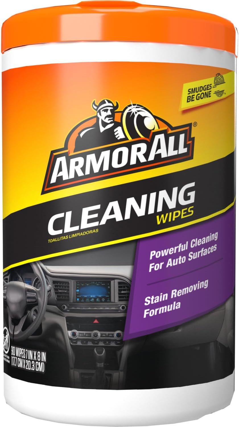 Armor All Car Cleaning Wipes, Wipes for Car Interior and Car Exterior, 90 Wipes Each-0