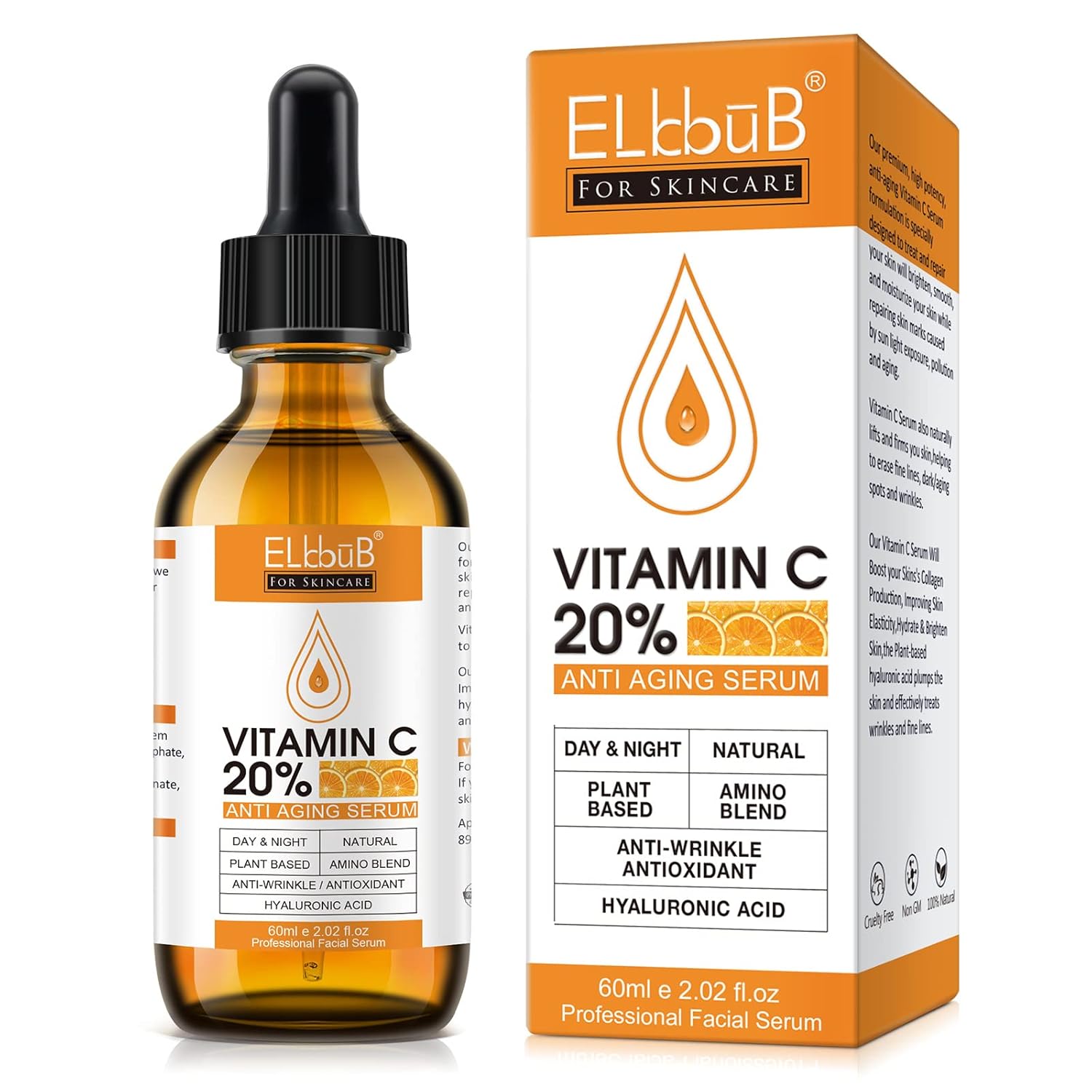 Premium 20% Vitamin C Serum For Face with Hyaluronic Acid, Retinol & Amino Acids - Boost Skin Collagen,Hydrate & Plump Skin, Anti Aging & Wrinkle Facial Serum 60ml-0