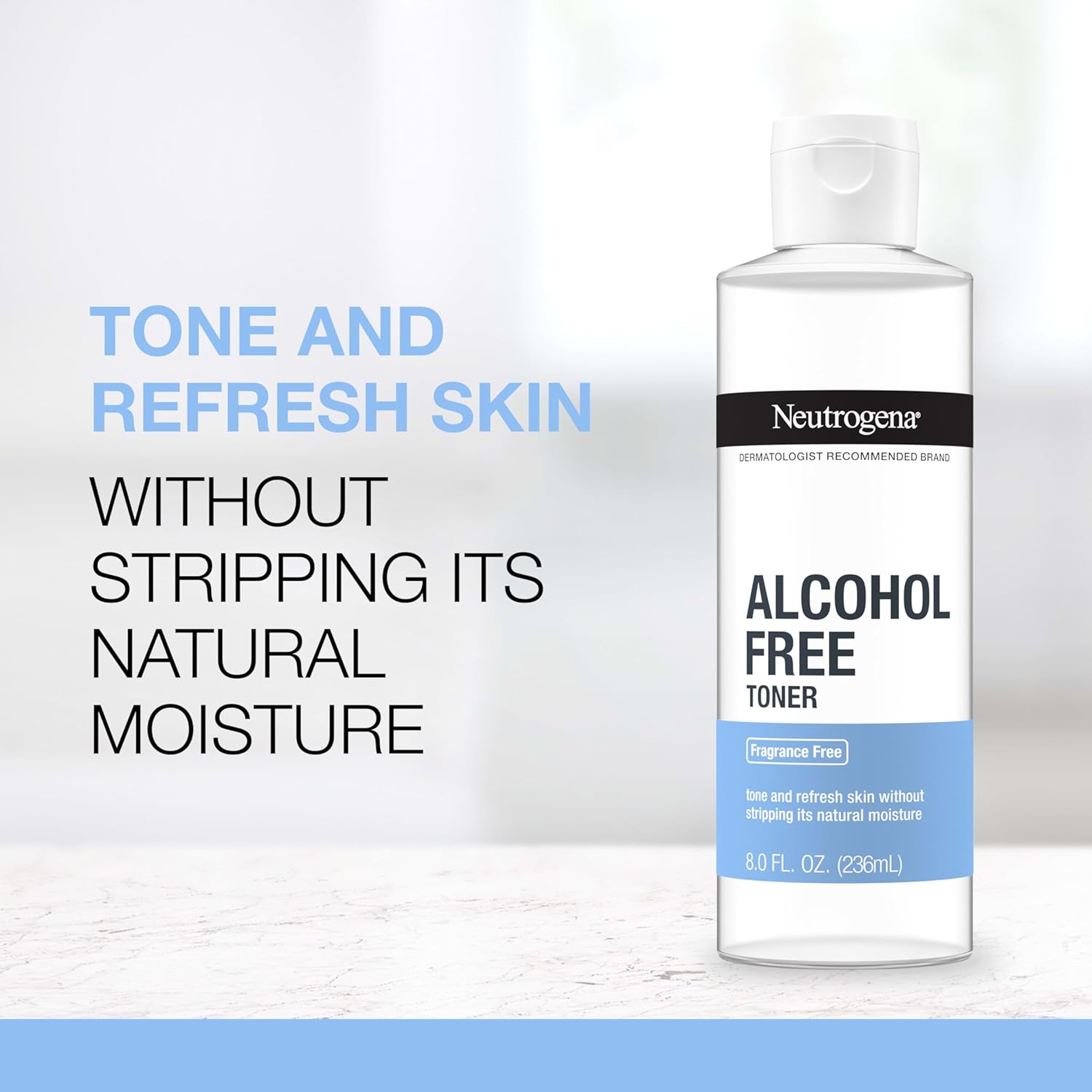 Neutrogena Alcohol-Free Gentle Daily Fragrance-Free Face Toner to Tone & Refresh Skin, Toner Gently Removes Impurities & Reconditions Skin, Hypoallergenic, 8 fl. oz-2