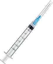 100 Pack Disposable 3ml/cc Lab Syringes with 23Ga 1 Inch Needle Luer Lock, Individually Sealed Packed