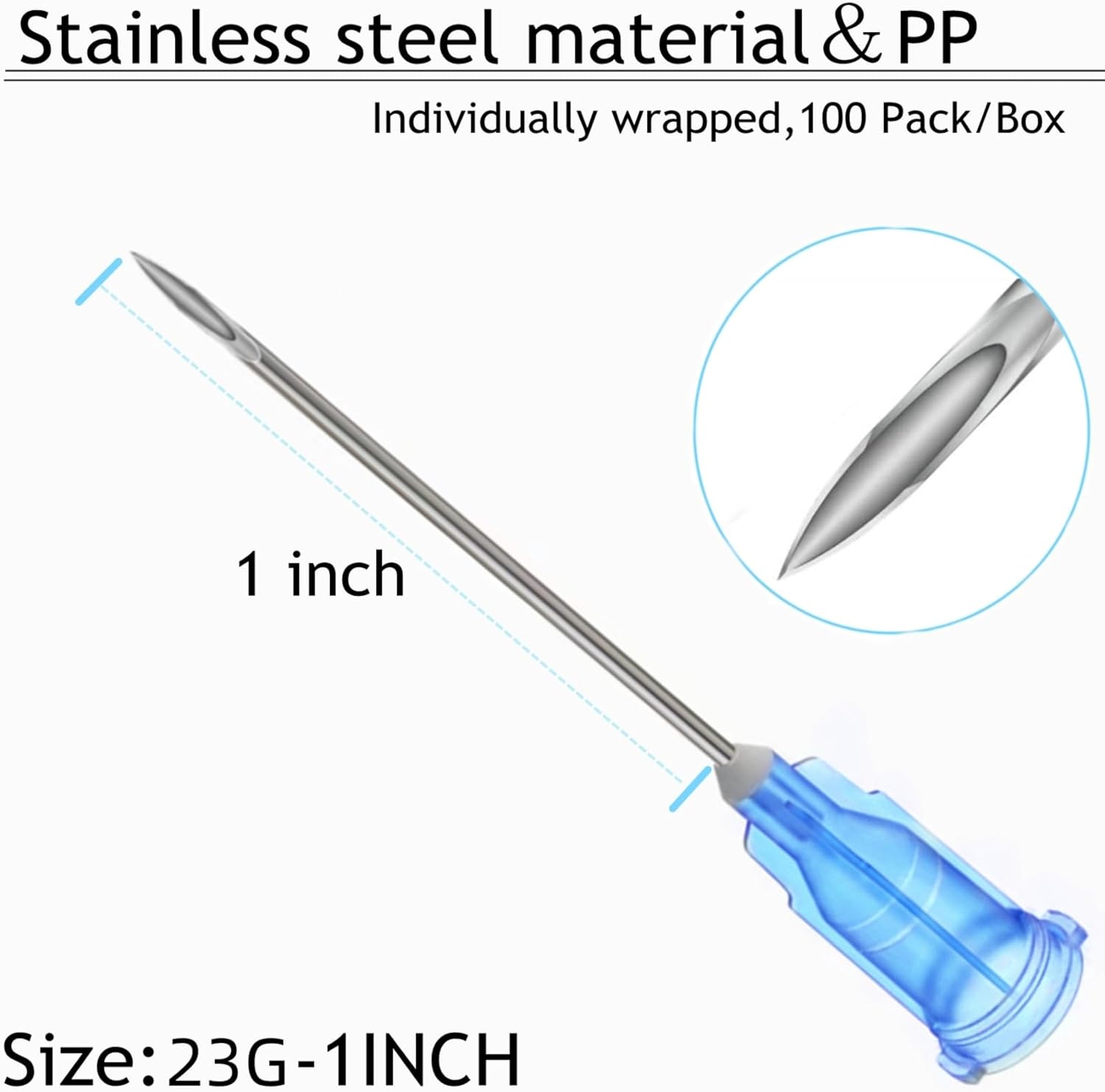 100 Pack Disposable 3ml/cc Lab Syringes with 23Ga 1 Inch Needle Luer Lock, Individually Sealed Packed-2