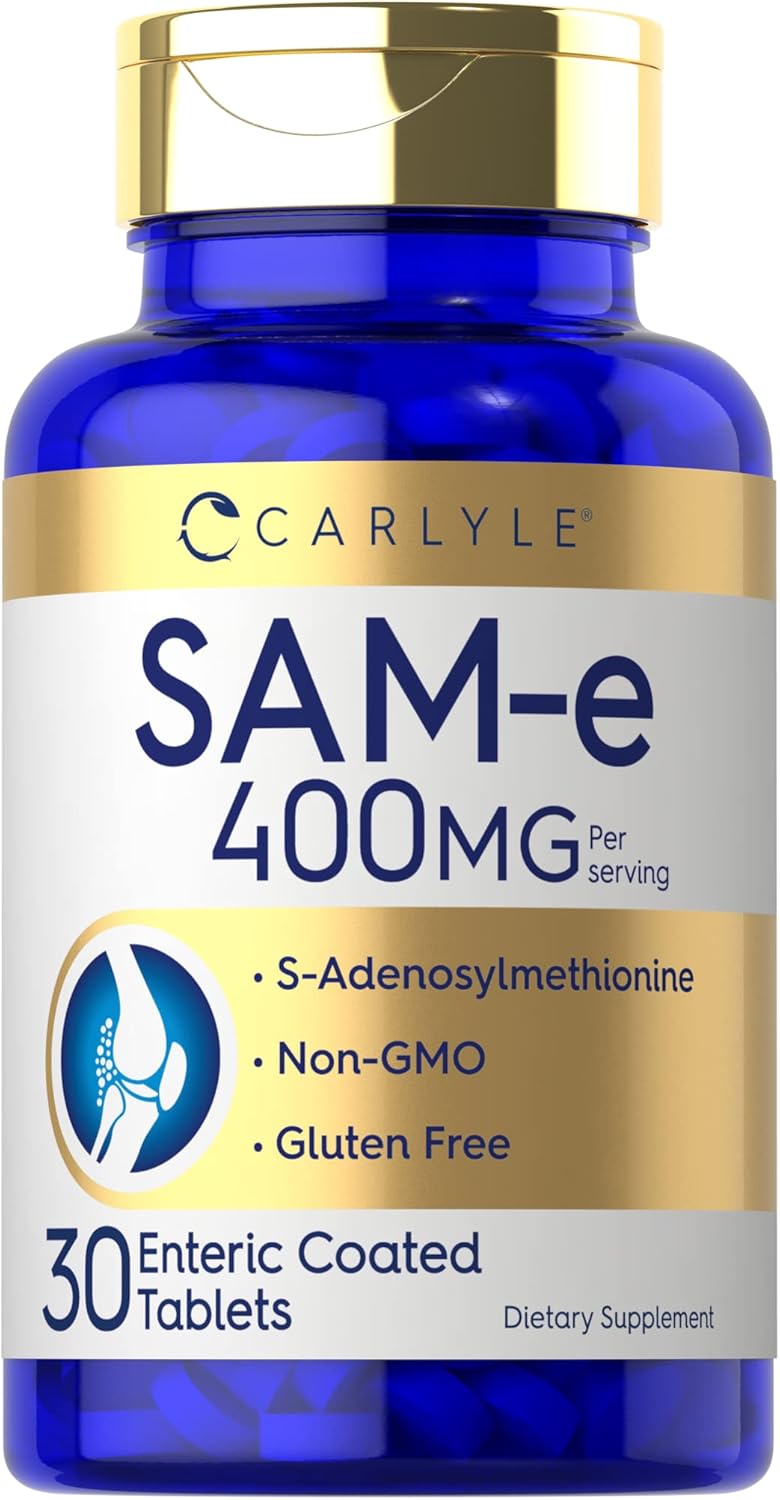 Carlyle SAM-e 400mg Supplement | 30 Tablets | S-Adenosyl Methionine Pills | Vegetarian, Non-GMO, Gluten Free-0