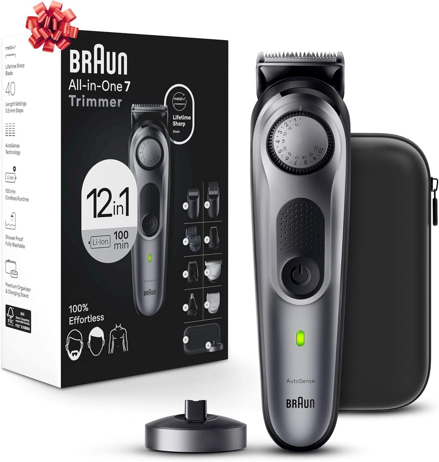 Braun All-in-One Style Kit Series 7 7440, Holiday Gifts for Men, Shaving Kit with 12-in-1 Trimmer for Beard, Body, Manscaping, Hair Clippers & More-0