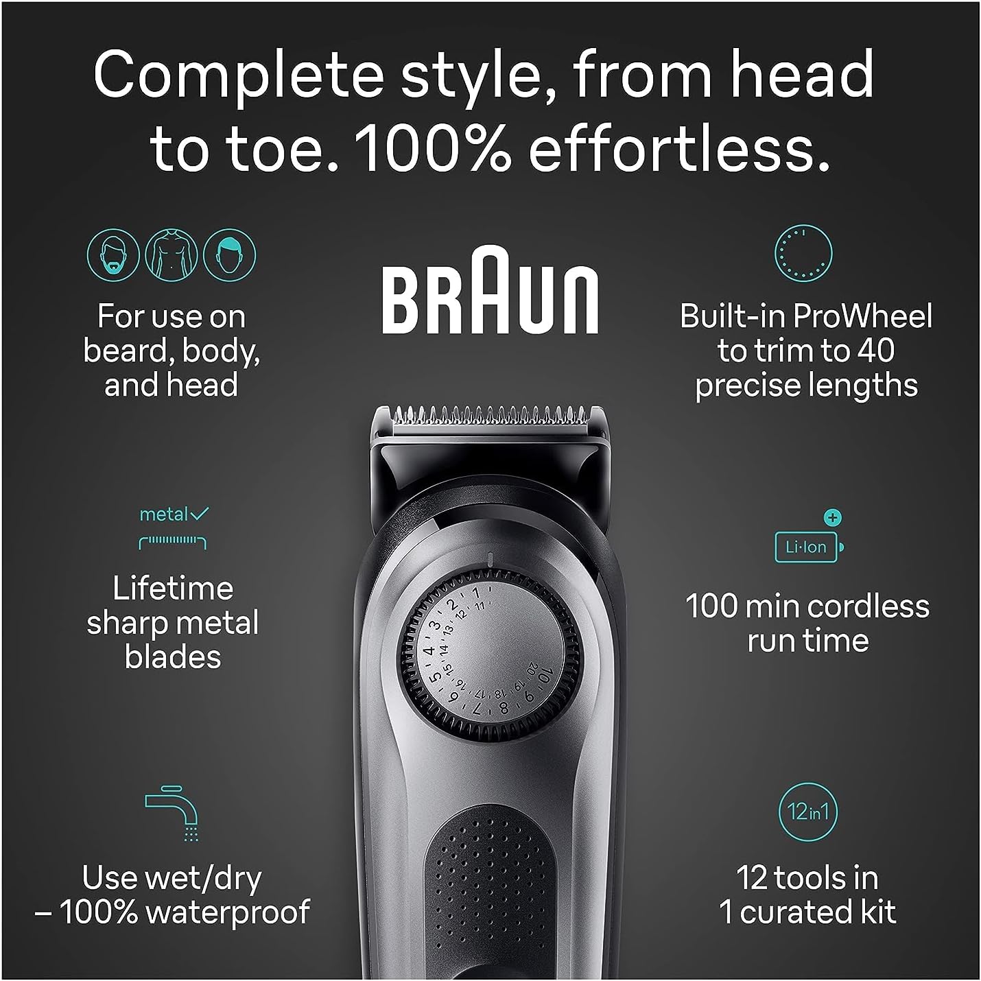 Braun All-in-One Style Kit Series 7 7440, Holiday Gifts for Men, Shaving Kit with 12-in-1 Trimmer for Beard, Body, Manscaping, Hair Clippers & More-1