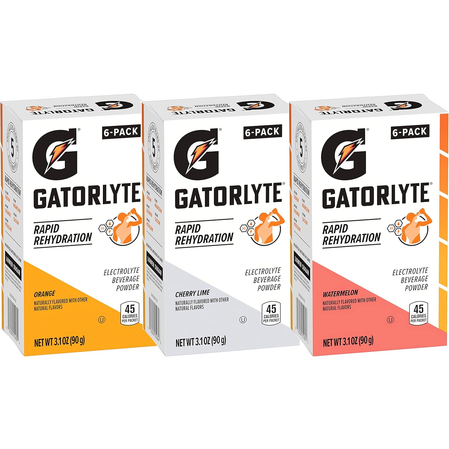 Gatorlyte Rapid Rehydration Electrolyte Beverage, Variety Pack, Lower Sugar, Specialized Blend of 5 Electrolytes, No Artificial Sweeteners or Flavors, 18 pack, 1 pack mixes with 16.9oz (500ml) water-0