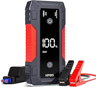 Jump Starter - 2000A Jump Starter Battery Pack for Up to 8L Gas and 6.5L Diesel Engines, 12V Portable Car Battery Jump Starter Box with 3.0" LCD Display (Red)