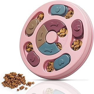 Dog Puzzle Toys,Dogs Food Puzzle Feeder Toys for IQ Training & Mental Enrichment,Dog Treat Puzzle(Pink)