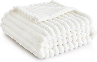 Bedsure White Throw Blanket for Couch - Super Soft Cozy Blankets for Women, Cute Small Fleece Blanket for Girls, 50x60 Inches