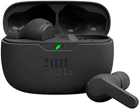 JBL Vibe Beam - True Wireless JBL Deep Bass Sound Earbuds, Bluetooth 5.2, Water & Dust Resistant, Hands-free call with VoiceAware, Up to 32 hours of battery life (Black)