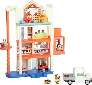 Bluey Hammerbarn Shopping Center Mega Set, 4 Level, 22" Tall Playset with Working Lift and Trolley Return, Lights and 45+ Sounds. 3 Figures. 15 Accessories & Tradie Ute Vehicle | Amazon Exclusive