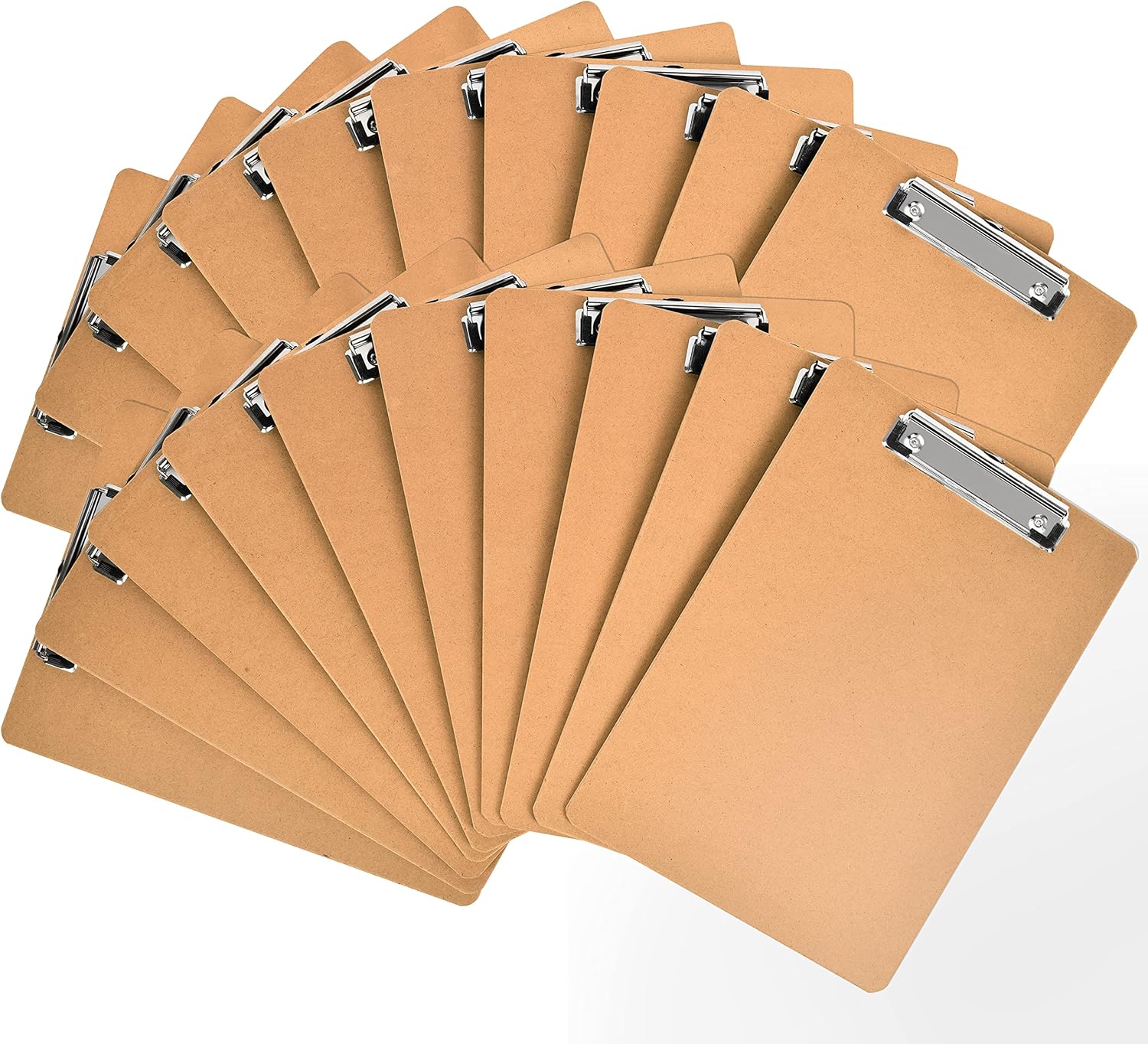 Happyhapi Clipboards 20 Pack Hardboard Office Clipboards Bulk, Clip Boards Standard A4 Letter Size (9 x 12.5 Inches) with Low Profile Clip Wood Clipboards for Office, School, Hospital Supplies-0