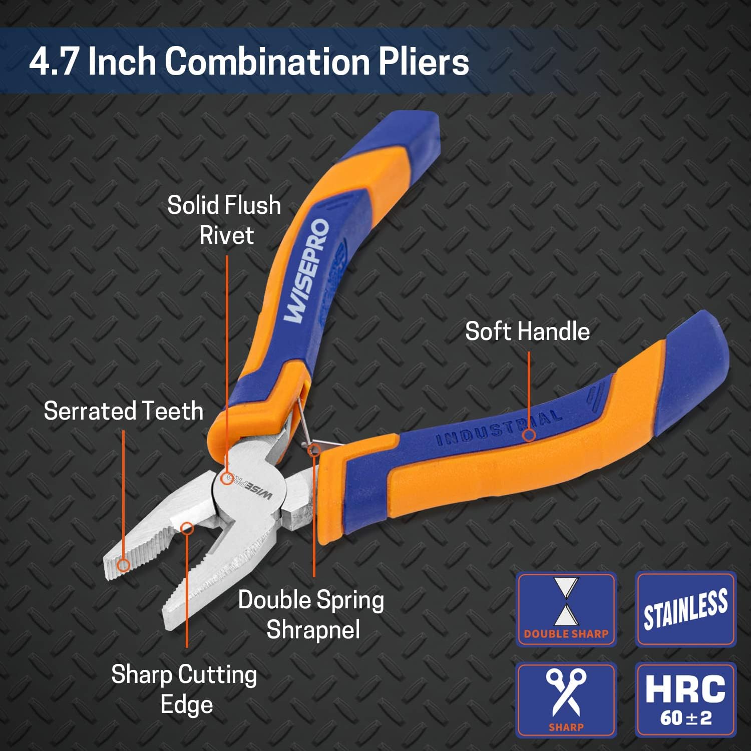 4.7 Inch Mini Combination Pliers, Lineman Pliers, Small Multifunctional Tools with Side Cutter-2