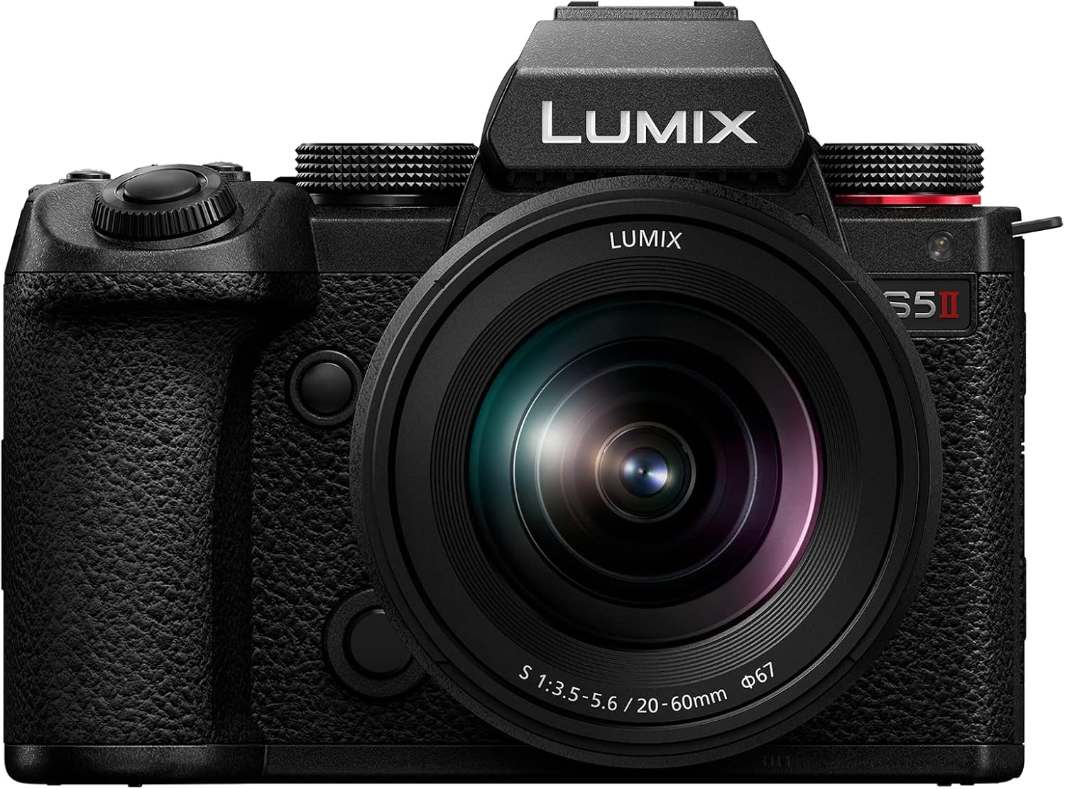 Panasonic LUMIX S5II Mirrorless Camera, 24.2MP Full Frame with Phase Hybrid AF, New Active I.S. Technology, Unlimited 4:2:2 10-bit Recording with 20-60mm F3.5-5.6 L Mount Lens - DC-S5M2KK Black-0