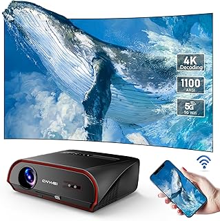 4K Ultra HD Daytime Home Theater Projector High Bright 14300 Lumens Smart Movie Projector with NFC Screencast, HDR Daylight WiFi6 Bluetooth RJ45 LAN Gaming Projector Keystone Zoom Outdoor Home (Black)