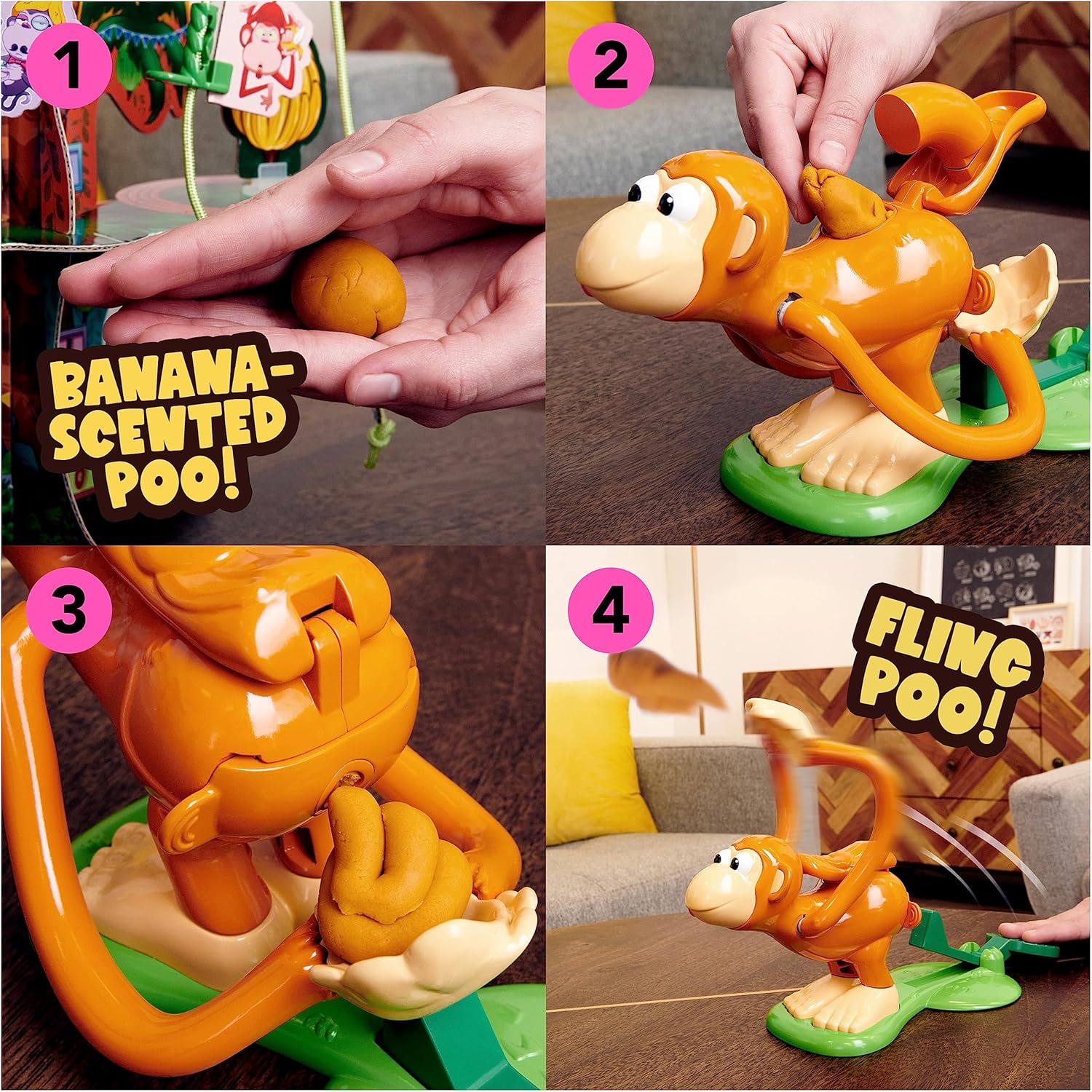 Spin Master Games, Monkey See Monkey Poo Game, Fun Games, Sensory Toys, Family Games, Funny Gifts, for Preschoolers Ages 4+-3