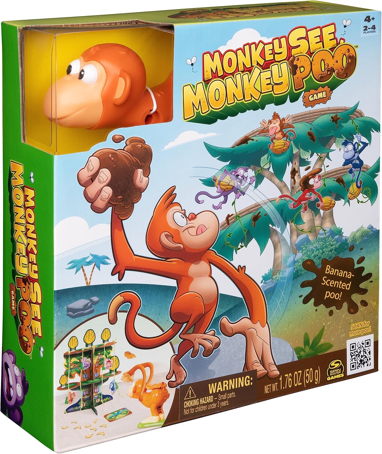 Spin Master Games, Monkey See Monkey Poo Game, Fun Games, Sensory Toys, Family Games, Funny Gifts, for Preschoolers Ages 4+-7