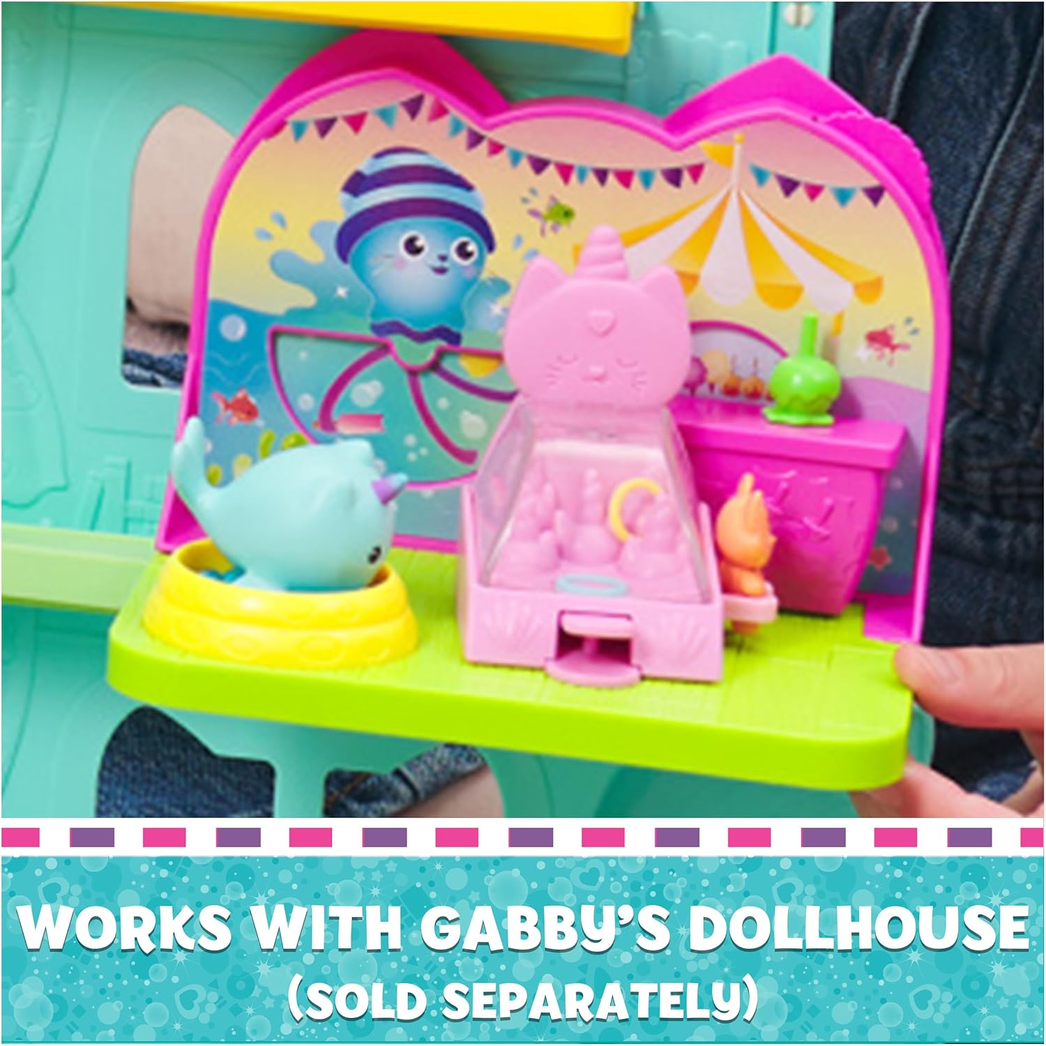 Gabby’s Dollhouse Kitty Narwhal’s Carnival Room, with Toy Figure, Surprise Toys and Dollhouse Furniture, Kids Toys for Girls & Boys 3+-3