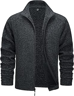 TACVASEN Men's Fleece Jackets Full Zip Lightweight Jacket Casual Soft Warm Coats with Pockets