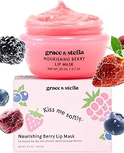 Grace & Stella Award Winning Lip Plumper Nourishing Berry Lip Mask - Lip Balm Hydrating - Lip Moisturizer For Very Dry Lips - Overnight Lip Mask & Lip Treatment & Lip Sleeping Mask - Vegan