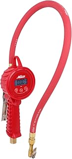 Milton Pneumatic Tool 555e Digital Tire Inflator Gauge with Hose, Used on Multiple Vehicle Types, Measures in PSI, BAR, kPa, kg/cm2 5-220 PSI, Includes EZ-Lock Air Chuck, Backlit Display, Batteries