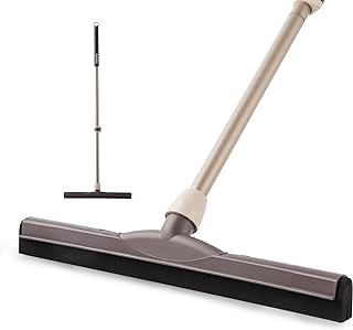 Eyliden Floor Squeegee Scrubber with Telescopic Handle, Heavy Duty Remove Water Squeegee for Floor Cleaning, No-Scratch Durable EVA Foam Blade Squeegee for Bath Tile Glass Window