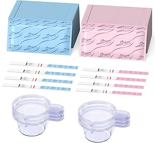 Ovulation & Pregnancy Test Strips Kit: Easy@Home 25 Ovulation Tests 10 Pregnancy Tests & 35 Large Urine Cups - Powered by Premom Ovulation APP | 25LH + 10HCG + 35 Urine Cups