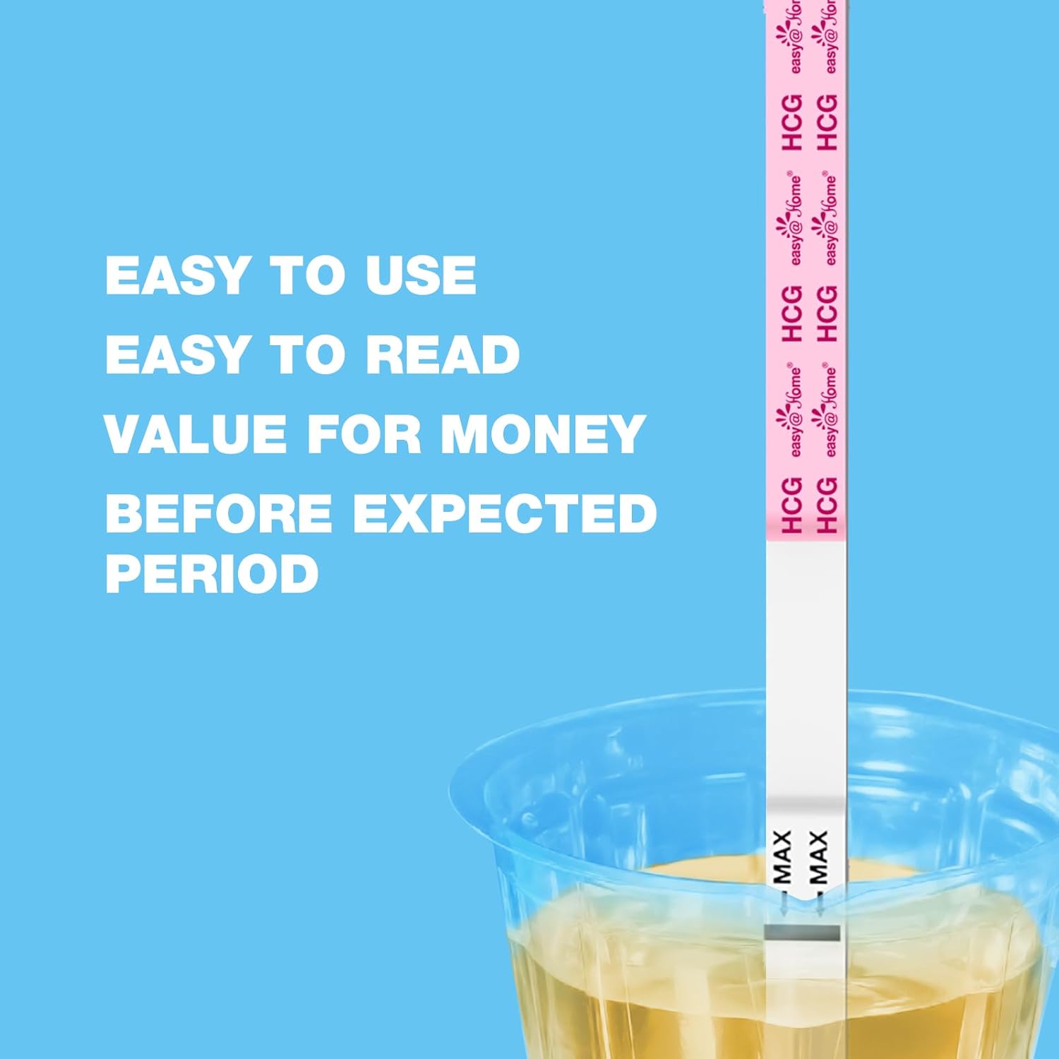 Ovulation & Pregnancy Test Strips Kit: Easy@Home 25 Ovulation Tests 10 Pregnancy Tests & 35 Large Urine Cups - Powered by Premom Ovulation APP | 25LH + 10HCG + 35 Urine Cups-2