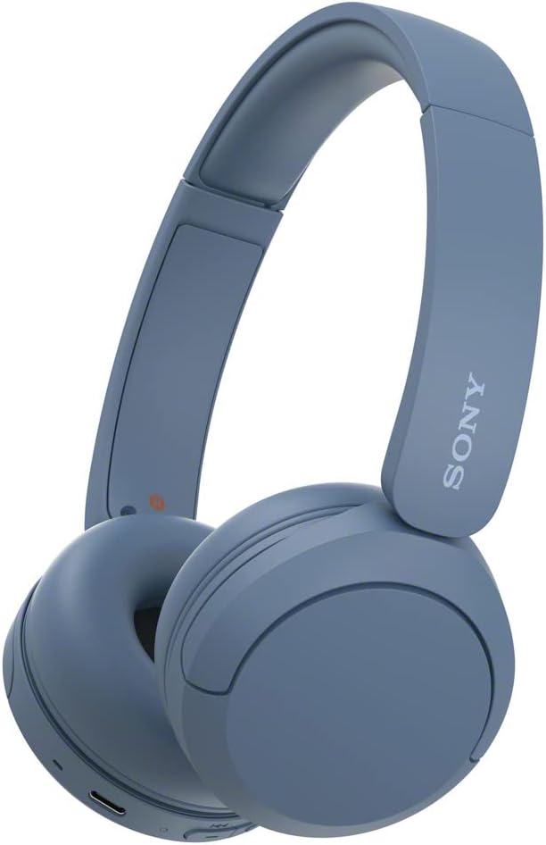 Sony WH-CH520 Wireless Headphones Bluetooth On-Ear Headset with Microphone, Blue-0