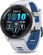 Garmin Forerunner 265 Running Smartwatch, Colorful AMOLED Display, Training Metrics and Recovery Insights, Whitestone and Tidal Blue