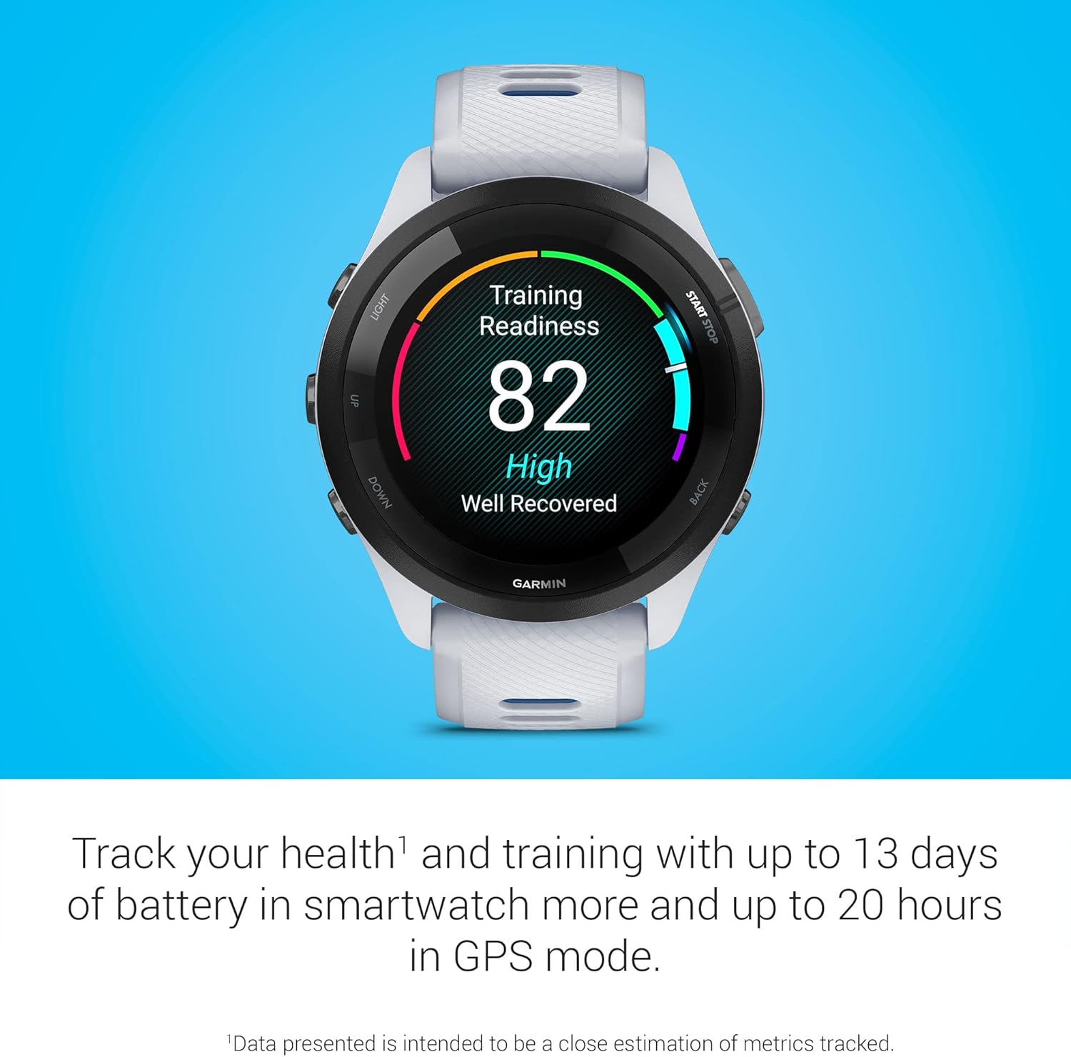 Garmin Forerunner 265 Running Smartwatch, Colorful AMOLED Display, Training Metrics and Recovery Insights, Whitestone and Tidal Blue-3