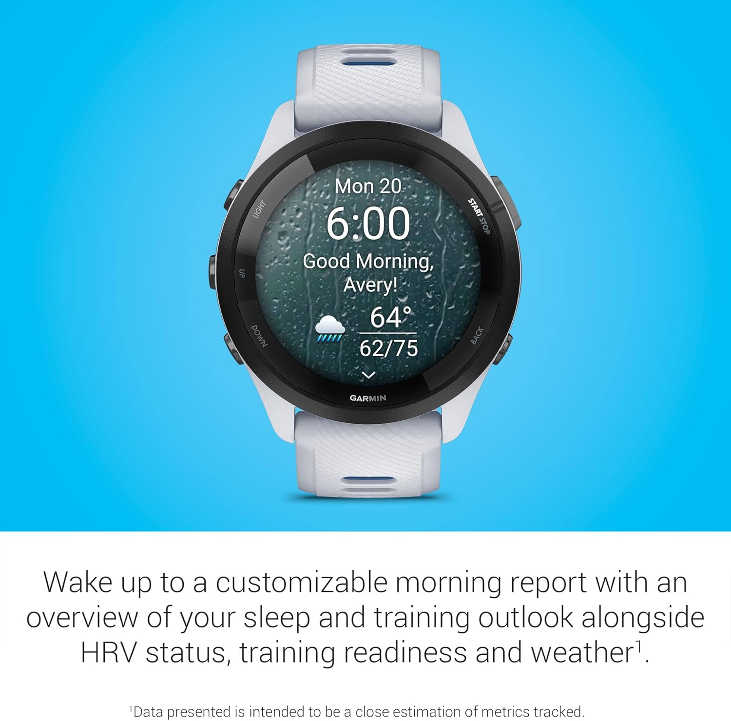 Garmin Forerunner 265 Running Smartwatch, Colorful AMOLED Display, Training Metrics and Recovery Insights, Whitestone and Tidal Blue-4