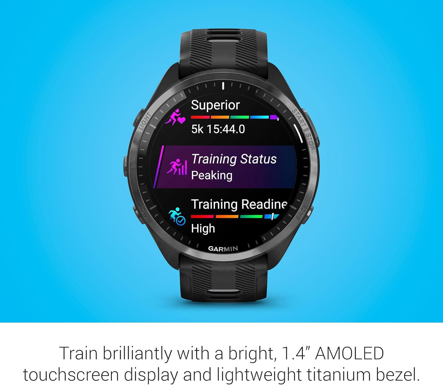 Garmin Forerunner® 965 Running Smartwatch, Colorful AMOLED Display, Training Metrics and Recovery Insights, Black and Powder Gray, 010-02809-00-2