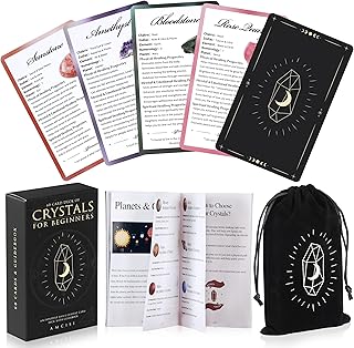 Healing Crystals for Beginners: 60-Card Deck of Crystals and Healing Stones, Crystal Oracle Cards with Meaning on Them, Oracle Cards Deck with Guidebook, Inspiration Cards Meditation Gifts