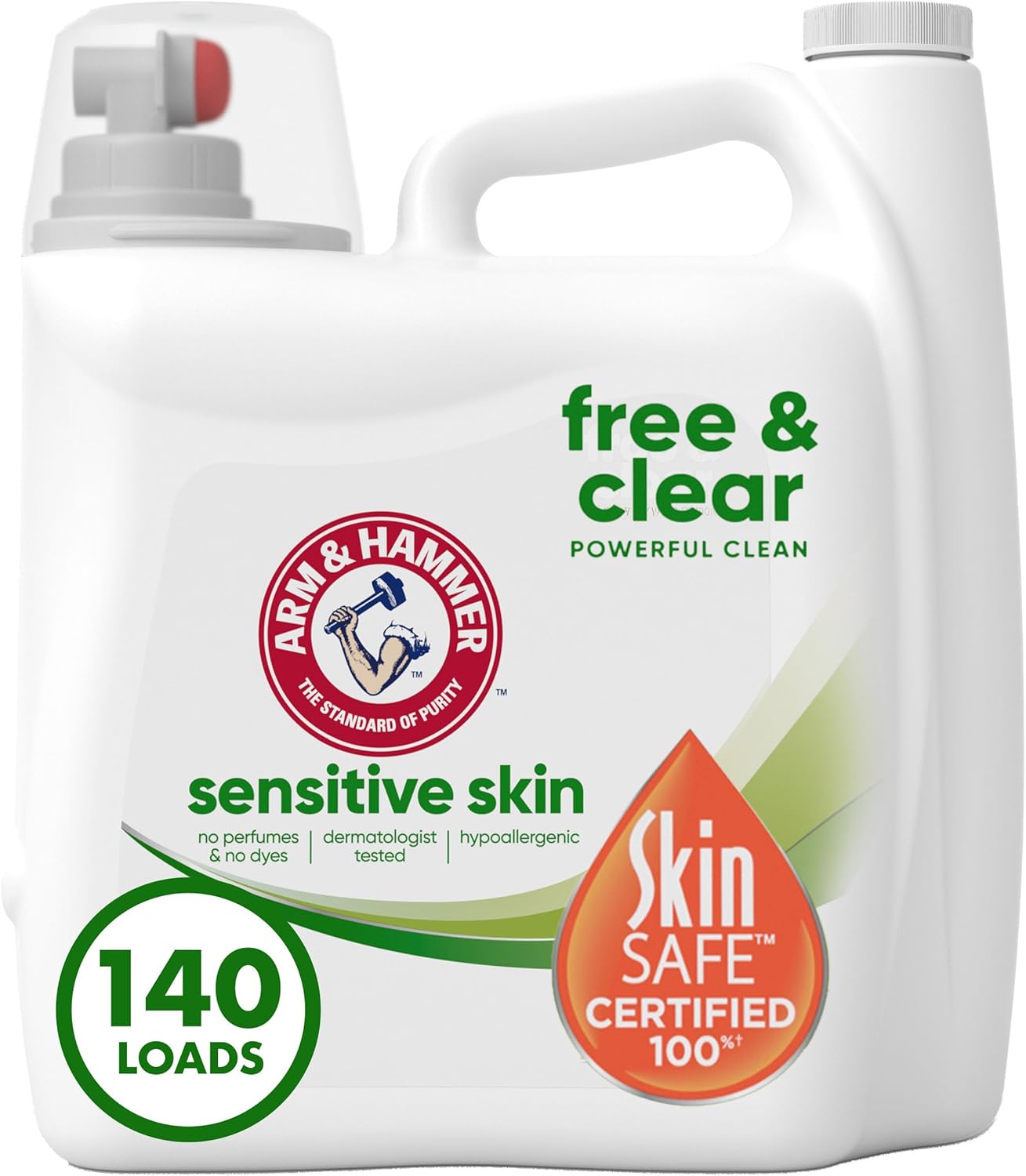 Arm & Hammer Sensitive Skin Free & Clear, 140 Loads Liquid Laundry Detergent, 140 Fl oz-0