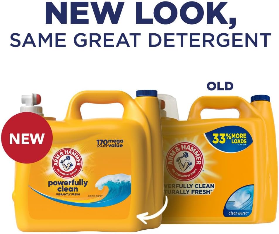 Arm & Hammer Clean Burst, 170 Loads Liquid Laundry Detergent, 170 Fl oz-1