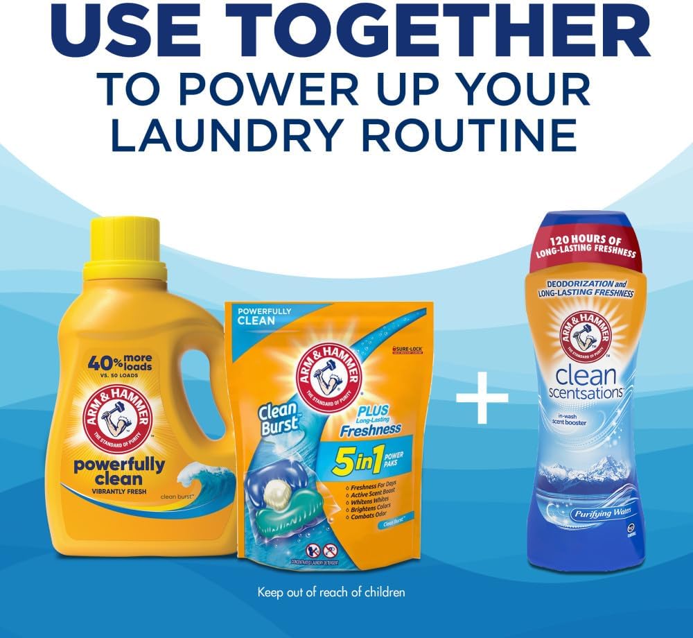 Arm & Hammer Clean Burst, 170 Loads Liquid Laundry Detergent, 170 Fl oz-7