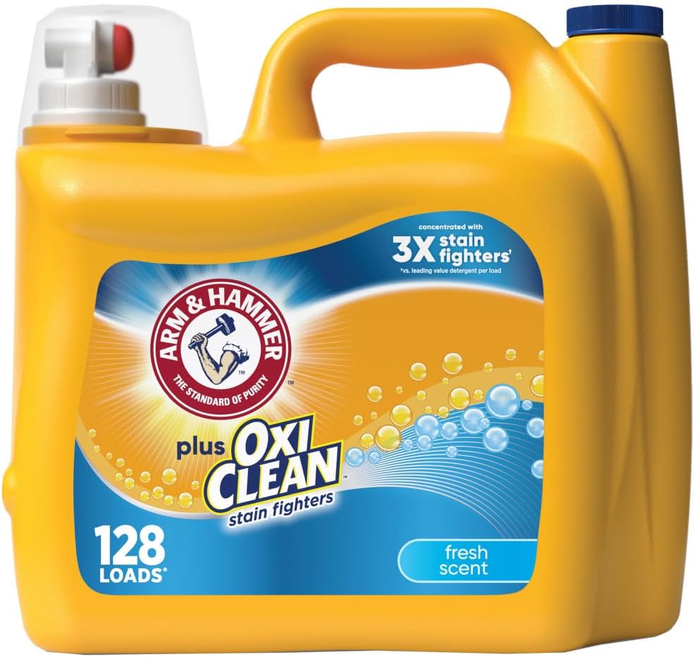 Arm & Hammer Plus OxiClean Fresh Scent, 128 Loads Liquid Laundry Detergent, 166.5 Fl oz-0