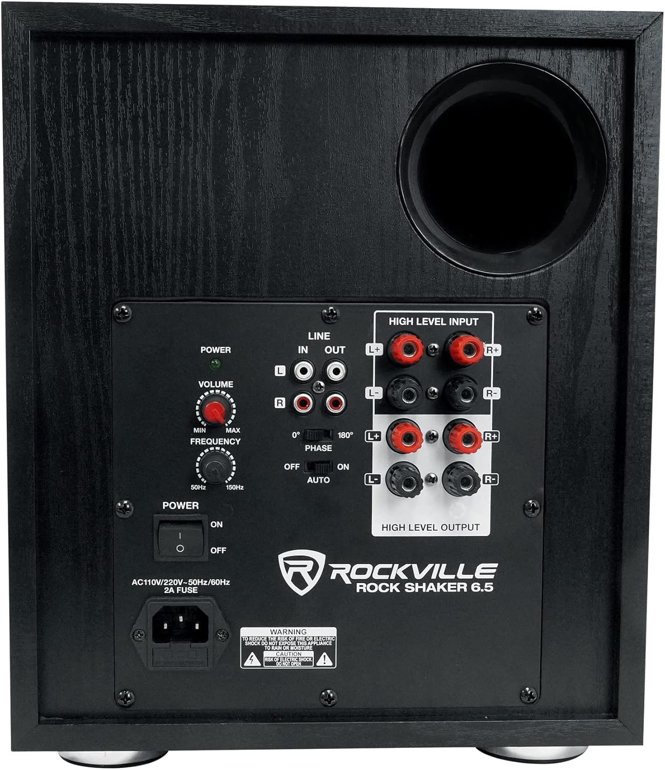 Rockville Rock Shaker 6.5", 200W Powered Subwoofer for Home Theater, Black, Includes Remote, Solid MDF Enclosure, RCA Inputs/Outputs, Variable Crossover - Perfect for Movies, Studio, and Home Audio-3