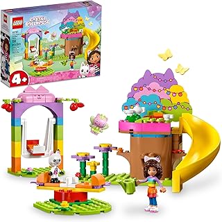 LEGO Gabby's Dollhouse Kitty Fairy’s Garden Party 10787 Building Toy with Tree House, Swing, Slide, and Merry-Go-Round, Includes Gabby and Pandy Paws, Birthday Gift, Sensory Toy for Kids Ages 4 and up